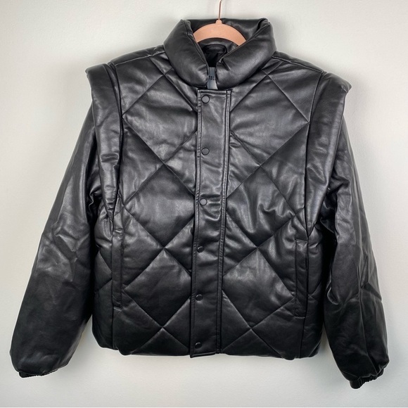 REVOLVE PISTOLA Quilted Vegan Leather convertible Jacket - Picture 6 of 12